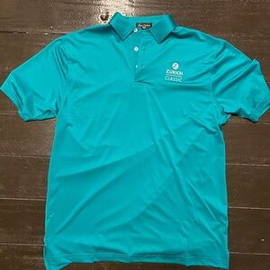 Collared golf shirt, Adult medium, turqoise, Zurich Classic logo